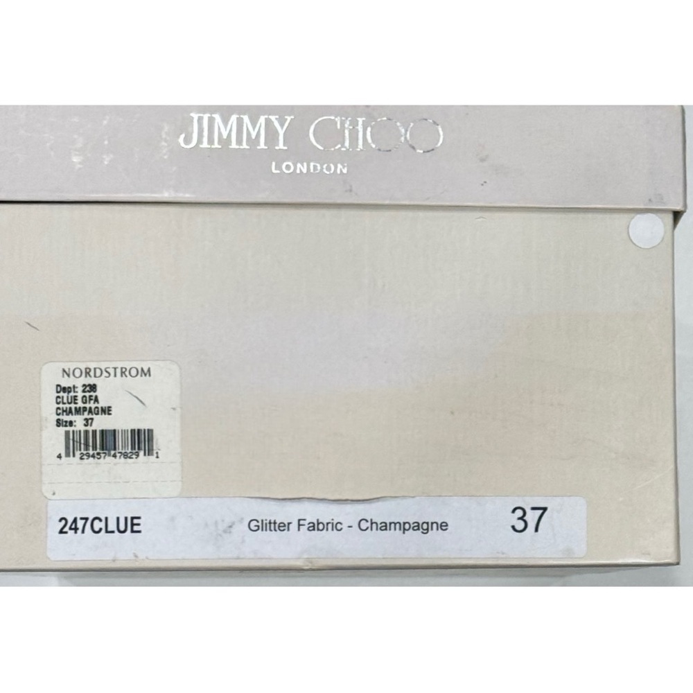 JIMMY CHOO CLUE GLITTER SLINGBACK PLATFORM PEEP TOE HIGH HEEL PUMPS SANDAL 37 - Picture 16 of 16